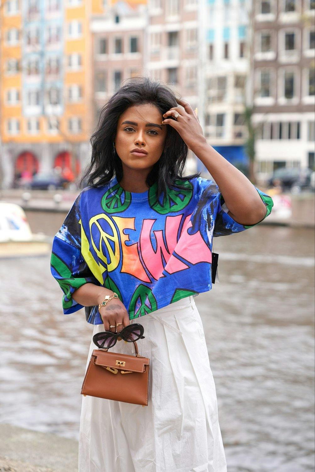 Sachini wearing Loewe in Amsterdam