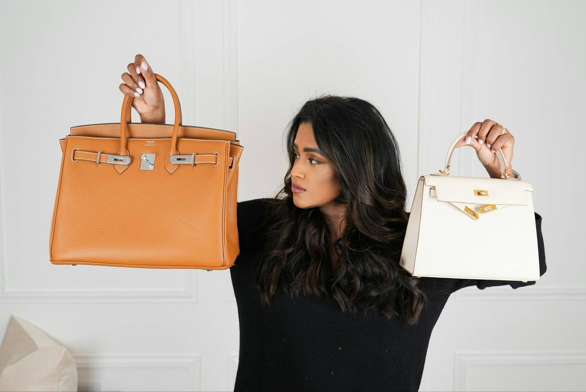 Sachini Dilanka showcasing Hermes bags