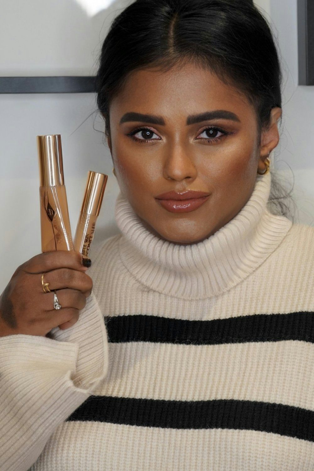 Sachini wearing Charlotte Tilbury New Beautiful Skin Foundation and Concealer 